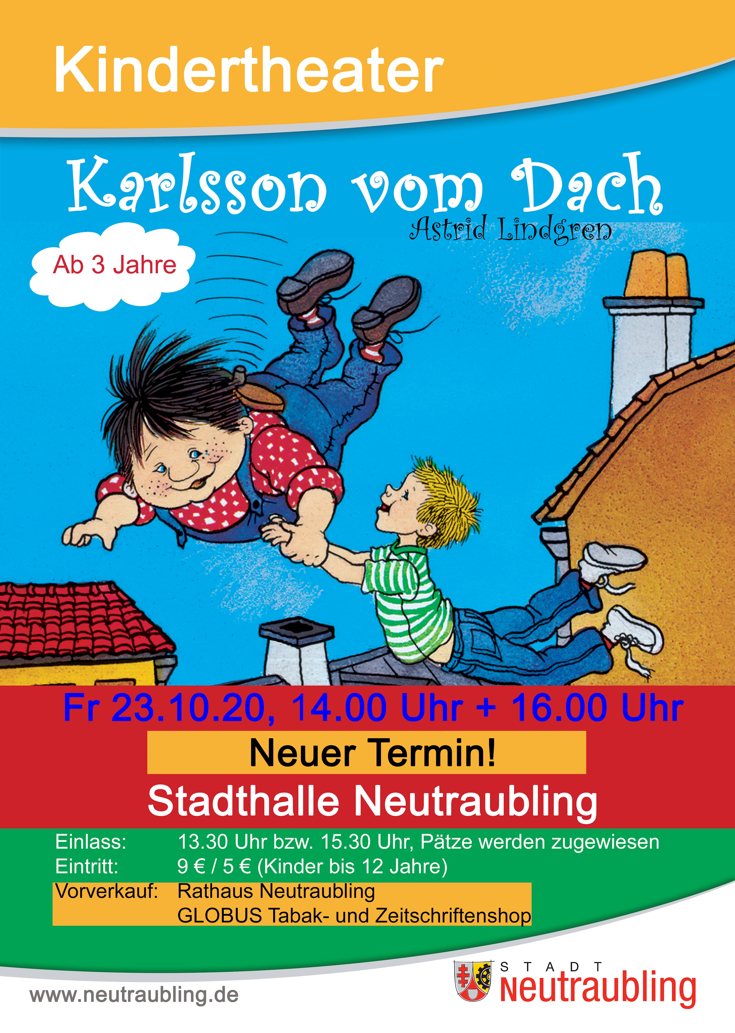 ERSATZTERMIN: Kindertheater Karlsson vom Dach