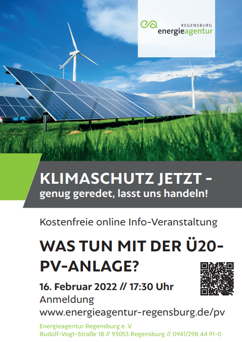 Kostenfreie Online-Veranstaltung: Was tun mit der Ü20 Photovoltaikanlage?